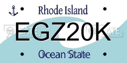 EGZ20K Rhode Island License Plate