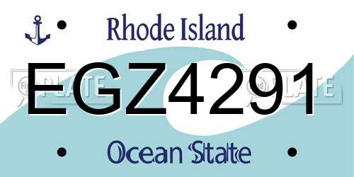 EGZ4291 Rhode Island License Plate