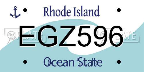 EGZ596 Rhode Island License Plate