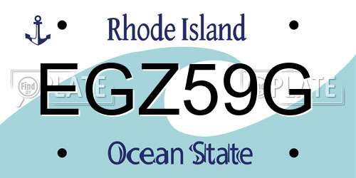 EGZ59G Rhode Island License Plate