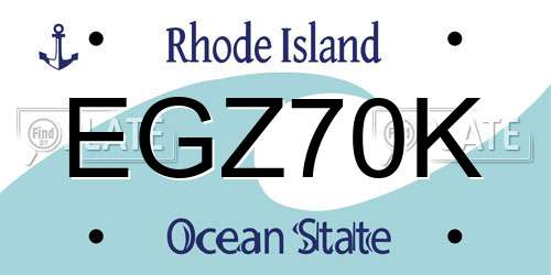 EGZ70K Rhode Island License Plate