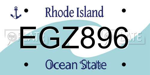 EGZ896 Rhode Island License Plate