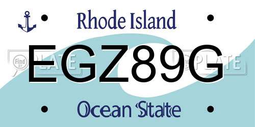 EGZ89G Rhode Island License Plate