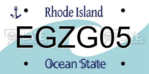 EGZG05 Rhode Island License Plate