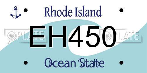 EH450 Rhode Island License Plate
