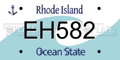 EH582 Rhode Island License Plate