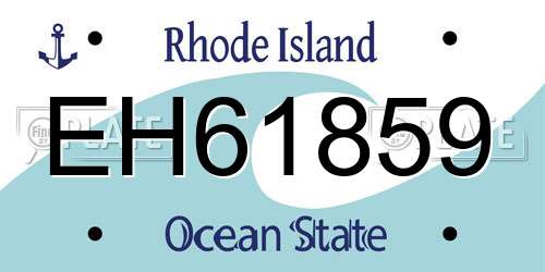 EH61859 Rhode Island License Plate