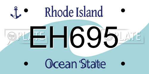 EH695 Rhode Island License Plate