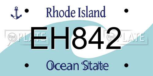 EH842 Rhode Island License Plate