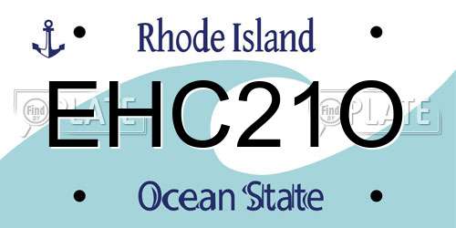 EHC21O Rhode Island License Plate
