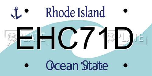EHC71D Rhode Island License Plate