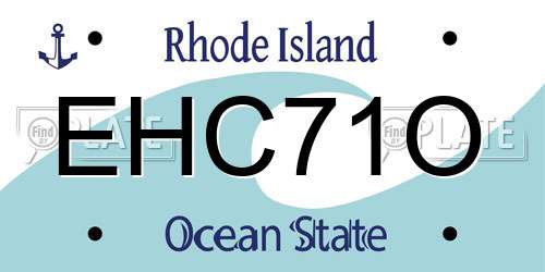 EHC71O Rhode Island License Plate