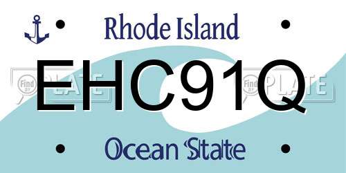 EHC91Q Rhode Island License Plate