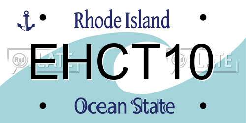 EHCT10 Rhode Island License Plate
