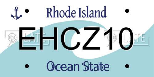 EHCZ10 Rhode Island License Plate
