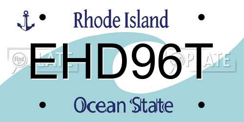 EHD96T Rhode Island License Plate