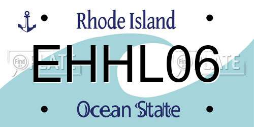 EHHL06 Rhode Island License Plate
