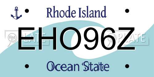 EHO96Z Rhode Island License Plate