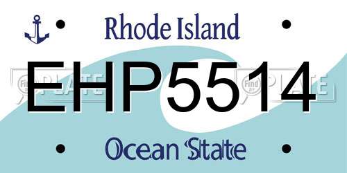 EHP5514 Rhode Island License Plate