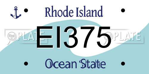 EI375 Rhode Island License Plate