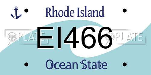 EI466 Rhode Island License Plate
