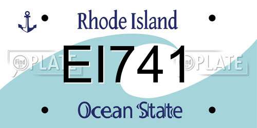 EI741 Rhode Island License Plate