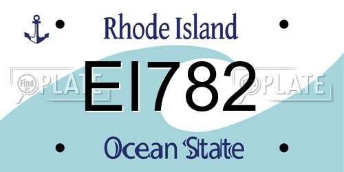EI782 Rhode Island License Plate