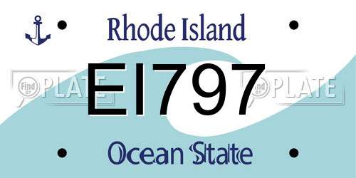 EI797 Rhode Island License Plate