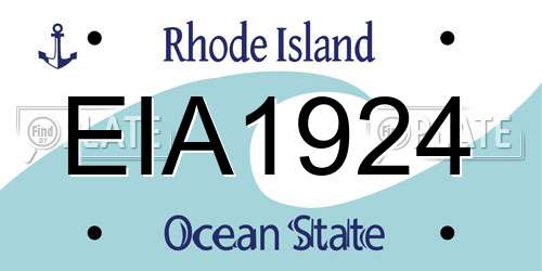 EIA1924 Rhode Island License Plate