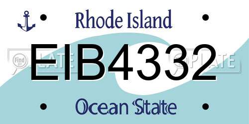 EIB4332 Rhode Island License Plate