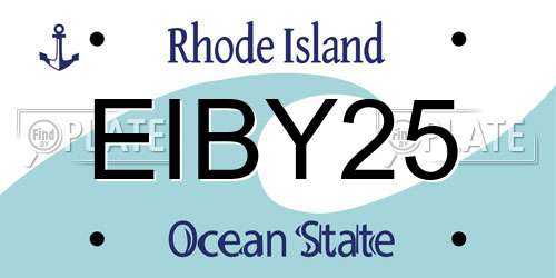 EIBY25 Rhode Island License Plate