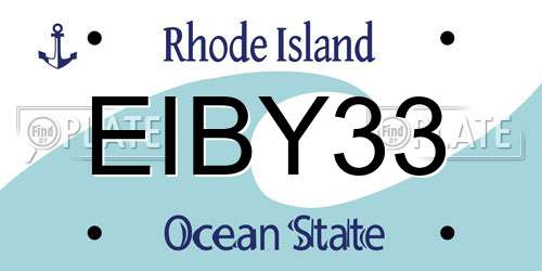 EIBY33 Rhode Island License Plate