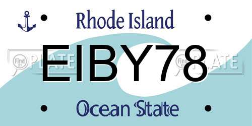 EIBY78 Rhode Island License Plate