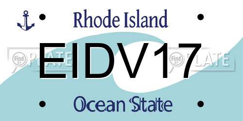 EIDV17 Rhode Island License Plate