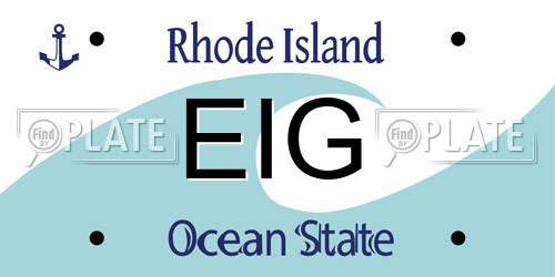 EIG Rhode Island License Plate
