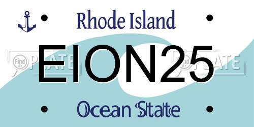 EION25 Rhode Island License Plate