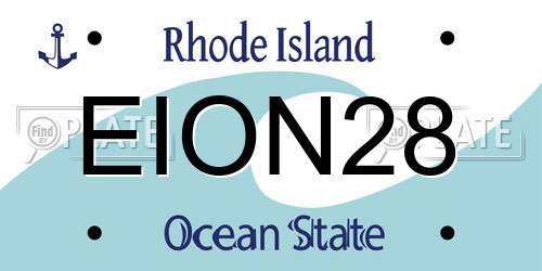 EION28 Rhode Island License Plate