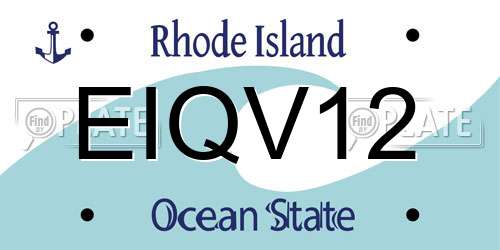 EIQV12 Rhode Island License Plate