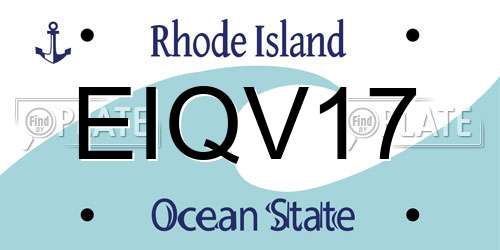 EIQV17 Rhode Island License Plate