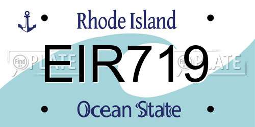 EIR719 Rhode Island License Plate