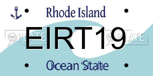 EIRT19 Rhode Island License Plate