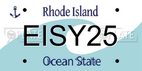 EISY25 Rhode Island License Plate