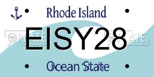 EISY28 Rhode Island License Plate