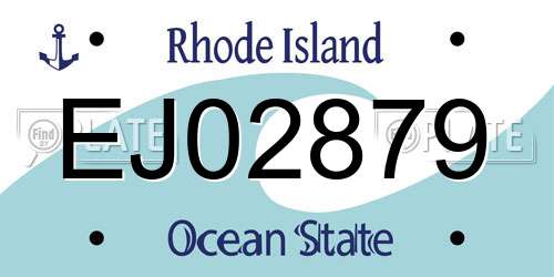 EJ02879 Rhode Island License Plate