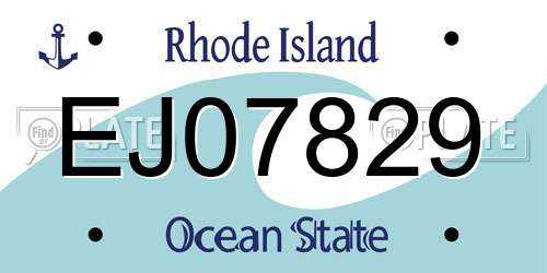 EJ07829 Rhode Island License Plate