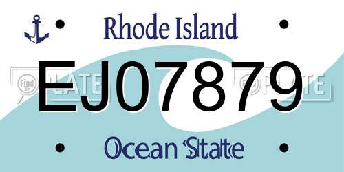 EJ07879 Rhode Island License Plate