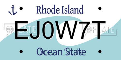 EJ0W7T Rhode Island License Plate