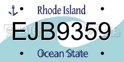 EJB9359 Rhode Island License Plate