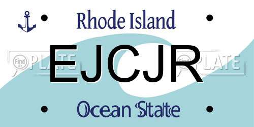 EJCJR Rhode Island License Plate