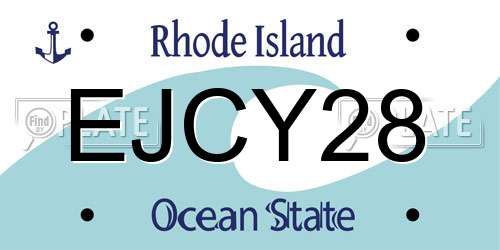 EJCY28 Rhode Island License Plate
